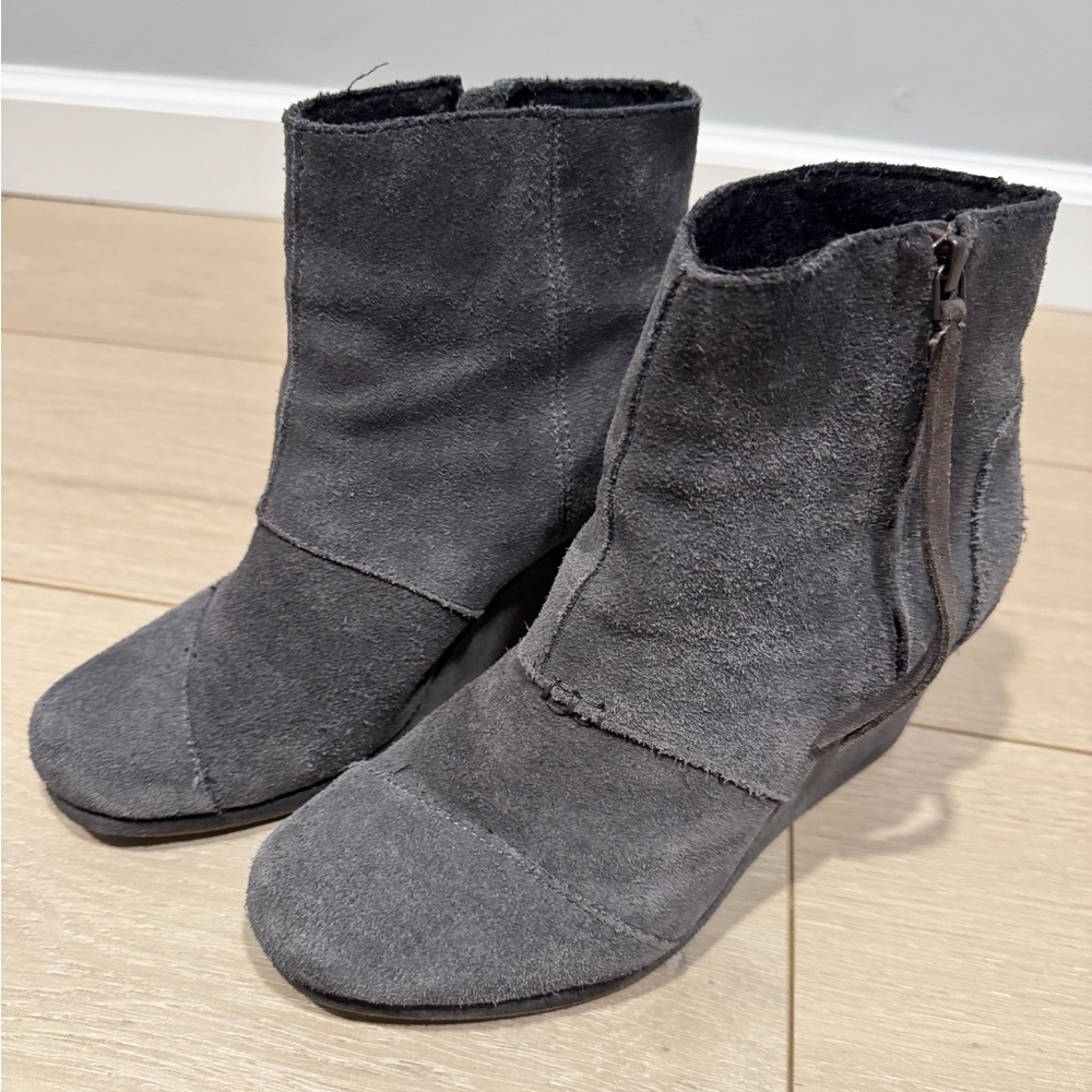 Toms Charcoal Ankle Booties